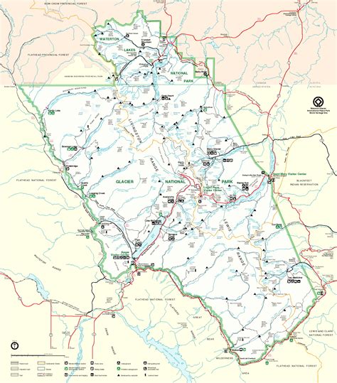 Glacier National Park Trail Map - Glacier National Park • mappery