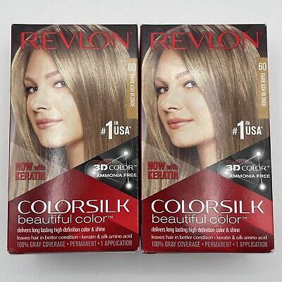 Revlon Colorsilk Beautiful Permanent Color 60 Dark Ash Blonde Pack Of