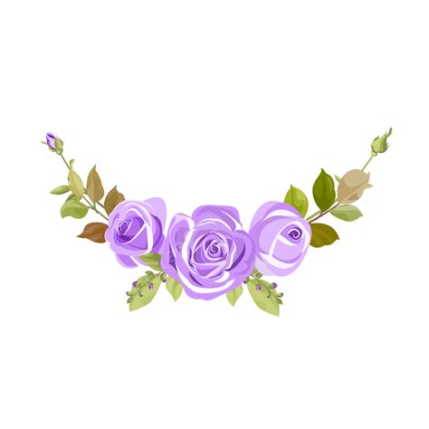 Beautiful Bouquet Of Purple Roses Vector Bouquet Wedding Purple