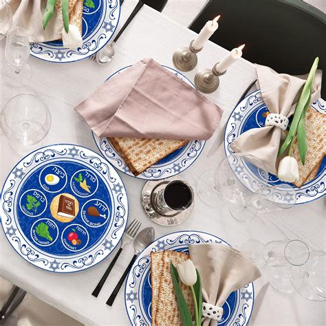 50 Pieces Seder Plates For Passover 9 Inch Disposable Passover Seder