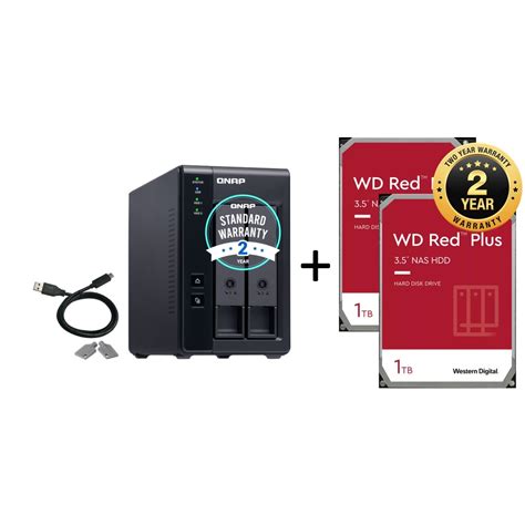 QNAP TR-002 2-bay Type-C USB Direct Attached Storage (DAS) with ...