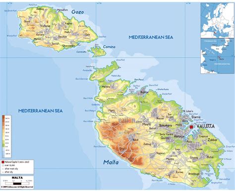 Detailed Map Of Malta