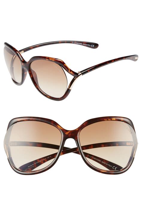 Buy Tom Ford Anouk 60mm Geometric Sunglasses Dark Havana Gradient Brown At 40 Off Editorialist