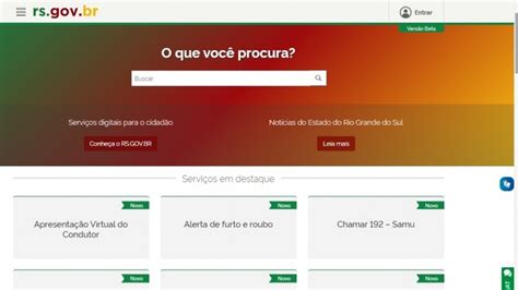 Governo Lan A Portal Rs Gov Br Novos Servi Os Digitais Para A