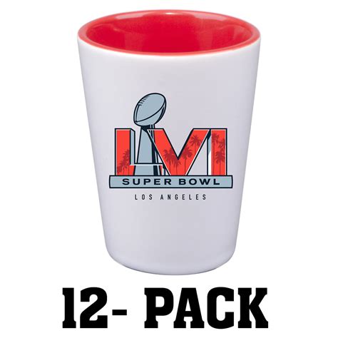 12 Pack 2oz Sublimated Inner Color Shot 2021 Super Bowl Lvi At 110