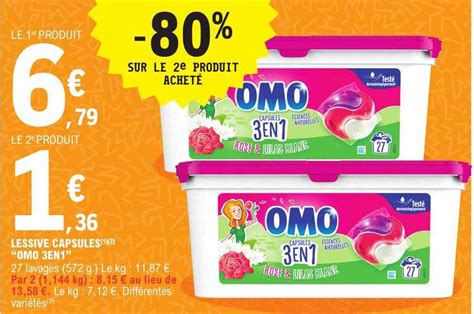 Promo Lessive Capsules Omo 3 En 1 Chez E Leclerc ICatalogue Fr