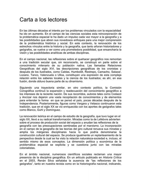 Carta A Los Lectores SciELO Colombia