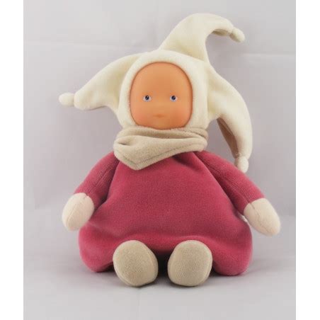 Doudou Poup E Lutin Rose Cassis Avec Grelot Corolle