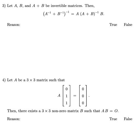 Solved 3 Let A B And A B Be Invertible Matrices Then