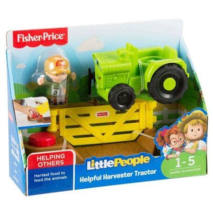 Fisher-Price DWC32: Little People Helpful Harvester Tractor - Toy Farmers