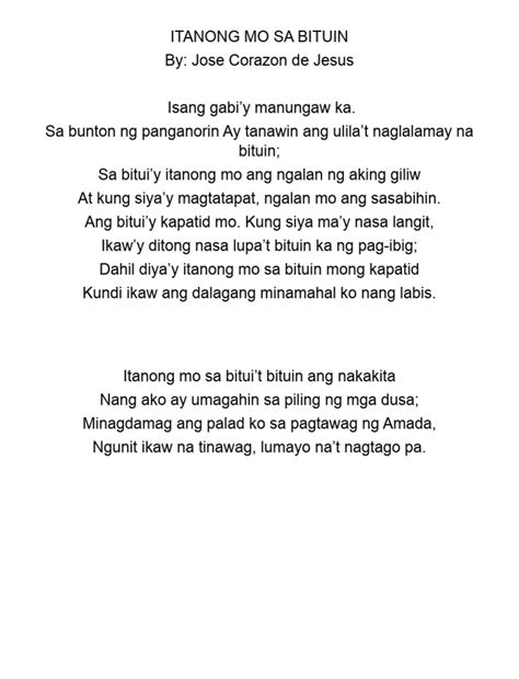 Itanong Mo Sa Bituin | PDF