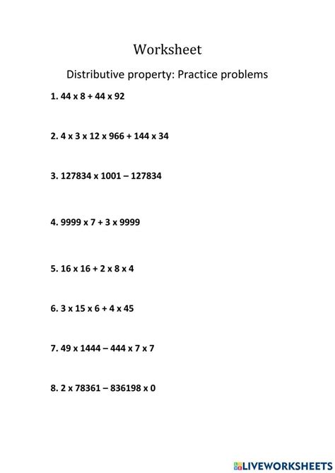 Distributive Property Of Multiplication Over Addition And