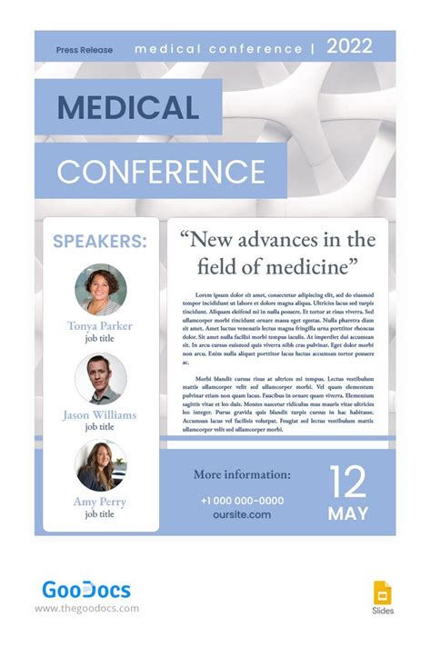 Medical Conference Press Release Template In Google Slides