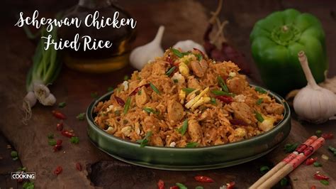 Schezwan Chicken Fried Rice Street Food Indo Chinese Food Chicken