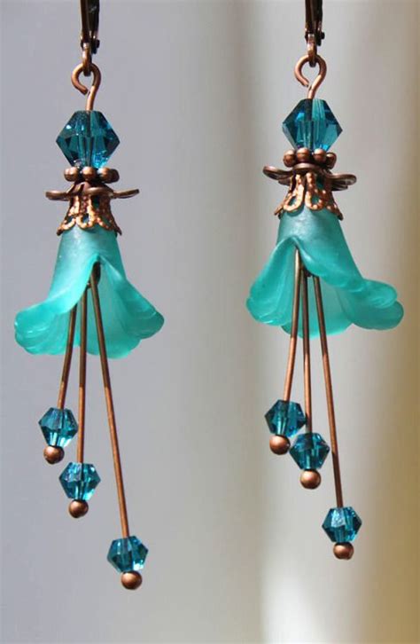 Handmade Jewellery Collection Lucite Flower Earrings Lucite Jewelry