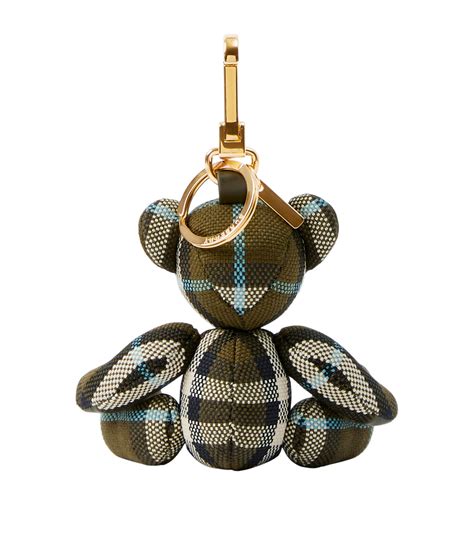 Womens Burberry Green Check Thomas Bear Keyring Harrods Uk