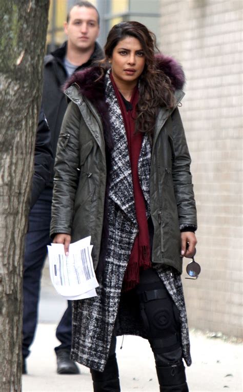 PRIYANKA CHOPRA Wears Ortophedic Knee Brace on the Set of Quantico 11 ...