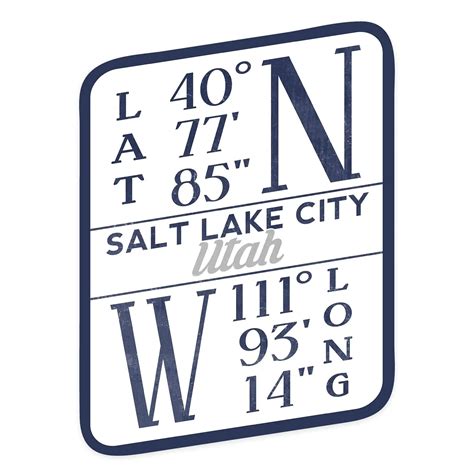 Salt Lake City, Utah, Latitude and Longitude (Blue), Contour, outdoor