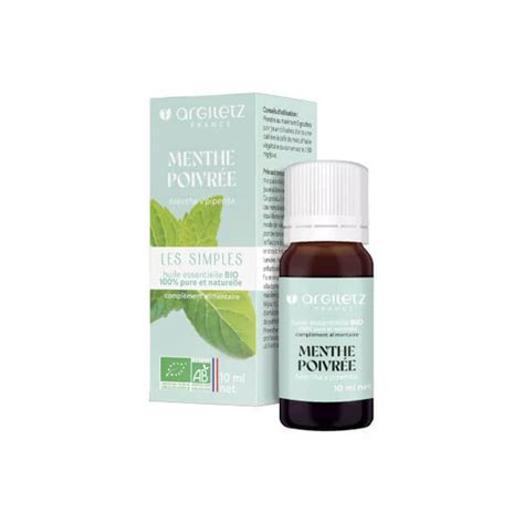 Argiletz Huile Essentielle De Menthe Poivr E Bio Ml Parapharmacie