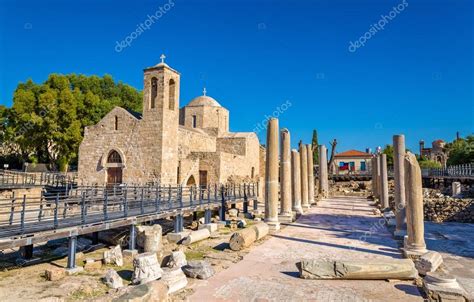 Basilique Panagia Chrysopolitissa à Paphos Chypre image libre de