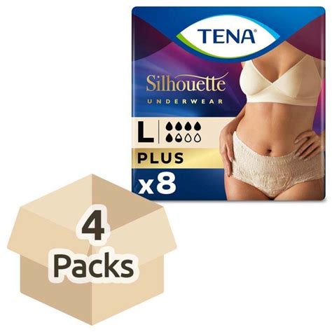 TENA Lady Silhouette Pants Plus Creme Large Case Of 4 Packs Of 8