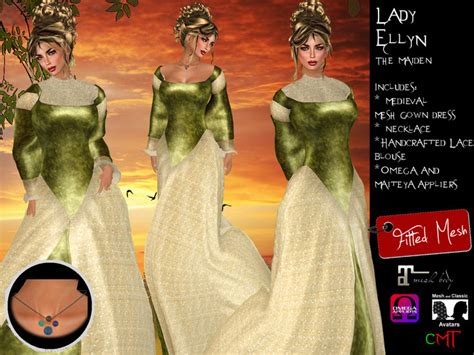 Second Life Marketplace Vh Lady Ellyn Fitted Mesh With Appliers Jade