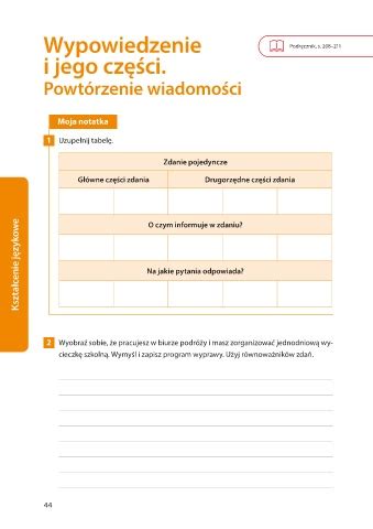 Page 1 NOWE słowa na start klasa 8 semestr 1 Wypowiedzenie i jego