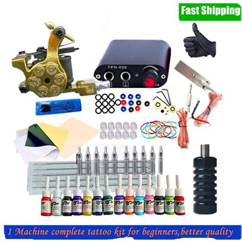 Professional Complete Tattoo Kit Set Tatoo Machine Power Supply 1