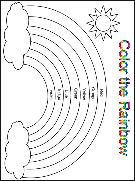 Rainbow Color Worksheets For Preschool