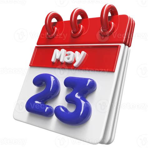 May 23rd Calendar 3d Render 34339262 Png