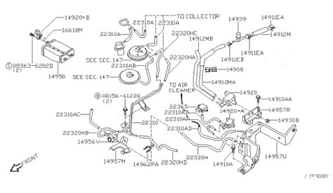 Engine Control Vacuum Piping 2000 Nissan Frontier