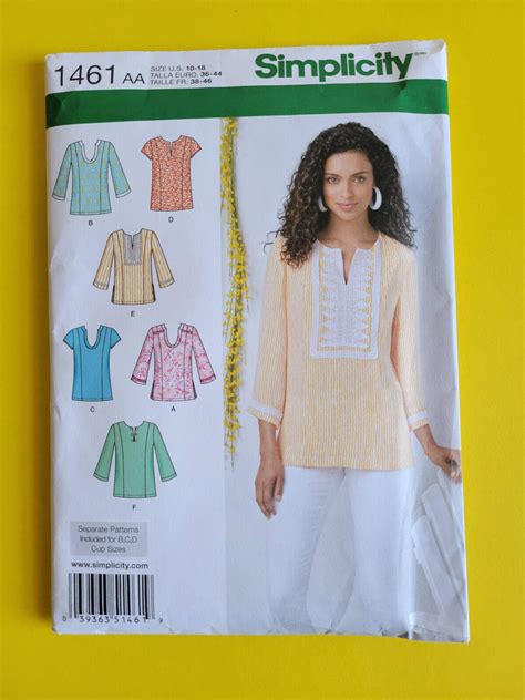 Simplicity Pattern 1461 Misses Tunics Sizes 10 18 Uncut EBay