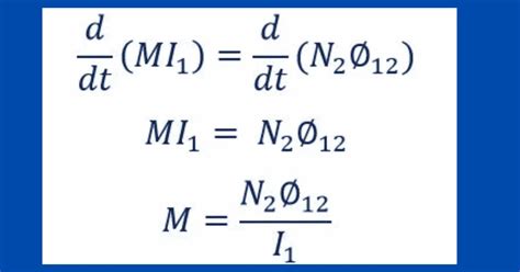 Mutual Inductance Definition Explanation Formula