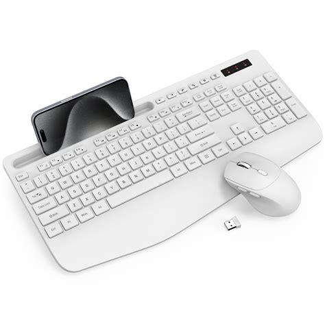 Wireless Keyboard and Mouse Combo - Full-Sized Ergonomic Keyboard with ...