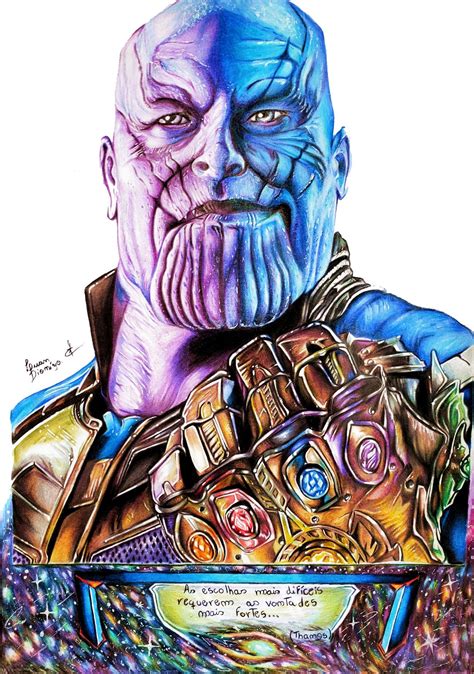 Drawing Thanos! | Drawings, Fictional characters, Colored pencils