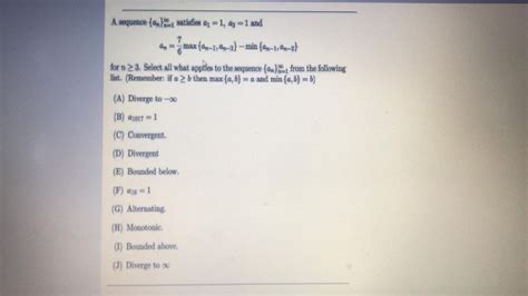 Solved A Sequence An1 Satisfies Q1 1 Az 1 And 7 An Chegg