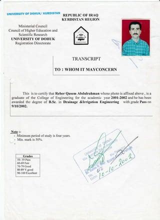 University of Duhok certificate | PDF