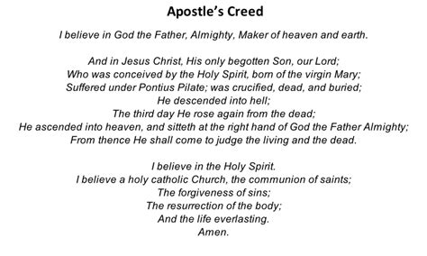 Apostles Creed Prayer New Version Printable Printable Templates