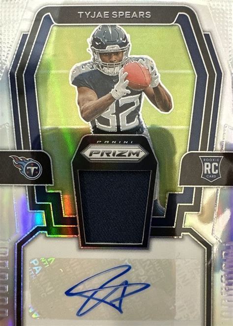 Tyjae Spears 2023 Prizm RPA TS Rookie Patch Auto Silver 99 PSA 10