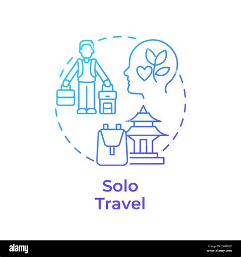 Solo Travel Blue Gradient Concept Icon Stock Vector Image And Art Alamy