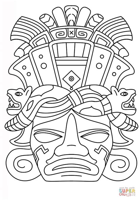 Mayan Mask | Super Coloring Free Printable Coloring Pages, Free ...