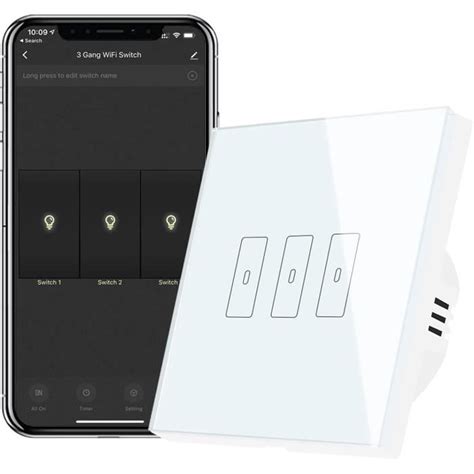 LoraTap Interrupteur WiFi Alexa Sans Fil Tactile Commutateur De 3