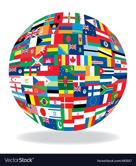 Globe Flag Royalty Free Vector Image Vectorstock