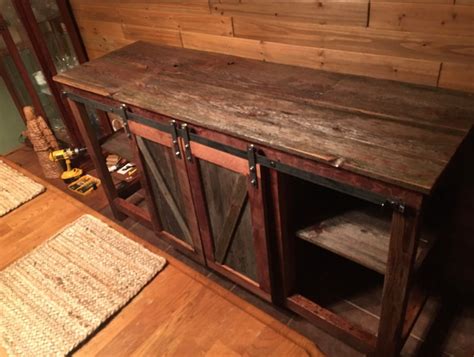 Rustic Sliding Barn Door Cabinet - Etsy