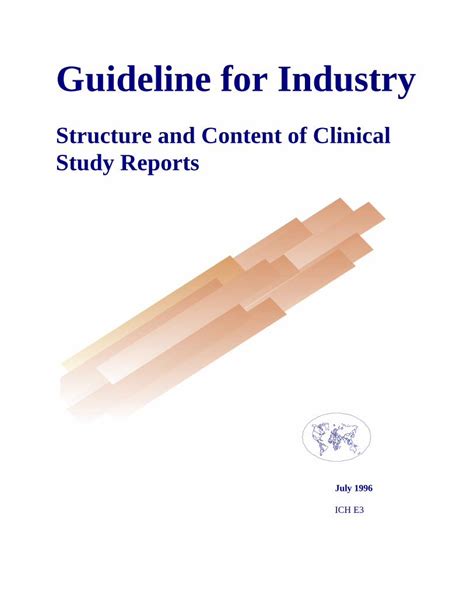 Pdf Guideline For Industry Structure And Content Of Clinical Study