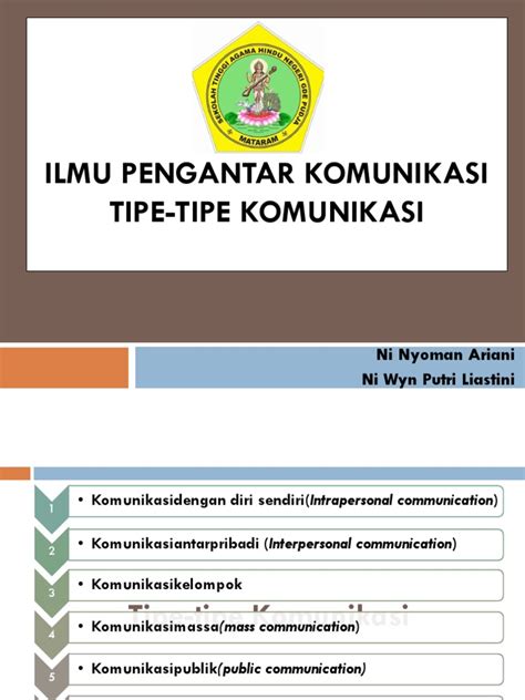 Tipe Tipe Komunikasi Pdf