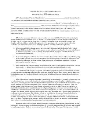 Fillable Online Field Trip Parental Consent Form And Indemnity Fax