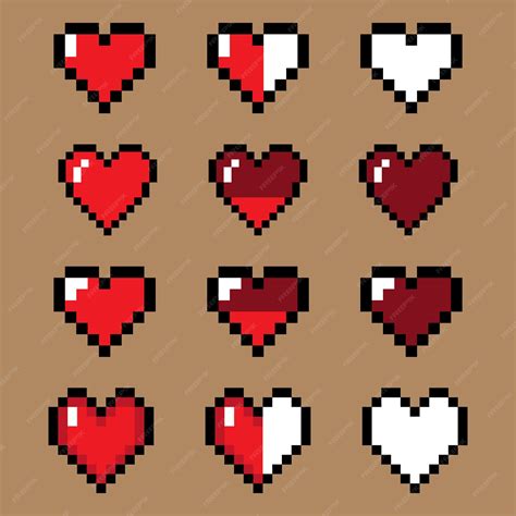 Conjunto De Iconos De Corazón Vectorial Barra De Vida De Juego De