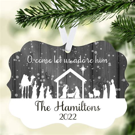 Personalized Nativity Scene Family Christmas Ornament Sale-GuidingCross