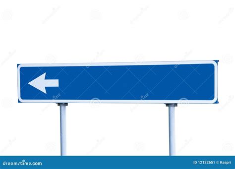 Blue Road Arrow Sign Isolated Guide Post Stock Image - Image of ...